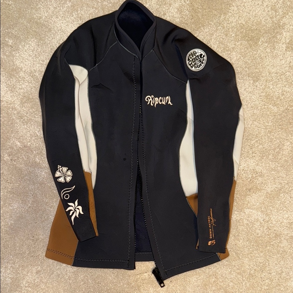 Rip Curl Black and Tan Wetsuit Jacket